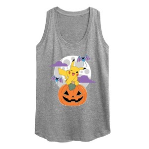 Women's - Pokémon - Pikachu Pumpkin With Moon Graphic Racerback Tank - 1 of 4