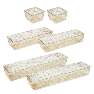 Trio Home Draw Organizers, 3 Versatile Sizes, Storage Bins for Makeup, Bedroom, Kitchen, Office, Bathroom and Vanity Drawer Organizer - 1 of 4