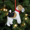 Northlight 5" White and Brown Dog with Jingle Bell Hanging Christmas Ornament - 3 of 3