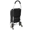 Shopping Stair Trolley with Wheels,Trolley Black Foldable Shopping Cart, Removable Shopping Oxford Waterproof Bag, Stainless Steel Triangular Wheels - 4 of 4
