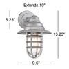 John Timberland Marlowe Industrial Outdoor Wall Light Fixture Galvanized Hooded Cage 13" Clear Glass for Post Exterior Barn Deck House Porch Yard Home - 4 of 4