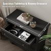 3 Drawer Dresser for Bedroom, Black Wood Chest of Drawers Bedroom Dresser, Rustic Small Drawers Dressers Nightstand Wooden Closet Storage Cabinet - 4 of 4