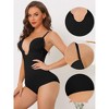 Allegra K Women's U Plunge Leotard Waist Adjustable Straps Built-in Bodysuits 2 Pcs - 3 of 4