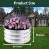 2X2x1 FT Galvanized Raised Garden Bed, 3 Pack Outdoor Round Metal Planter Box with Open Base, Garden Bed Planter for Vegetables Flower Fruits, Sliver - 2 of 4