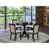 HomeStock 5-Piece Natural Oak Finish Solid Wood Top Dining table with 4 Chairs with Drop Leaf Lattice Back - 2 of 4