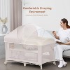 BabyBond All in 1 Baby Bassinet Bedside Crib Portable Large Playard Pack and Play with Mattress, Mosquito Net, Bottom Storage(Beige) - 4 of 4