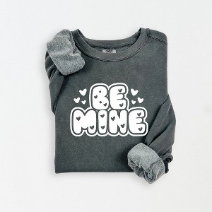 Simply Sage Market Women's Lightweight Garment Dyed Graphic Sweatshirt Be Mine Bubble - 1 of 4