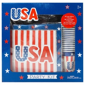 Patriate Party Themed Party Set for inside or out - 82 Piece USA Tableware & Party Supplies - 1 of 4