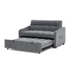 Loveseats Sofa Bed With Side Storage Bag Adjustable Backrest 105° - 180° Copper Nail Decoration Type C USB Charging Pull-Out Bed For Living Room - 2 of 4