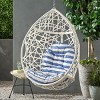Coolbibila-Rattan Egg Chair For Outside, Egg Chair Hanging, Egg Chair With Metal Frame, Egg Chair Swing With Plush Water-Resistant Cushions - 2 of 4
