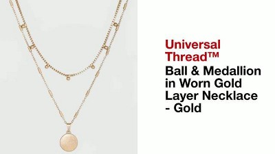 Disc Charm And Chain Layered Necklace - Universal Thread™ Gold : Target