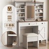 Accent Vanity Table Modern with Charging Station and Sliding Mirror for Bedroom Storage - 3irtyhousy - 2 of 4