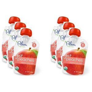 Plum Organics Just Peaches - Case of 6 - 3.5 oz - 1 of 4
