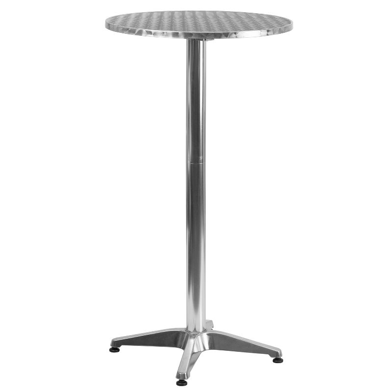 Emma and Oliver 23.25" Round Aluminum Indoor-Outdoor Bar Height Table with Flip-Up Table, 1 of 7