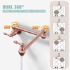 WOWOW Wall Mounted Pot Filler with 2-Handles Double Joint Swing Arm in Brushed Nickel - 3 of 4