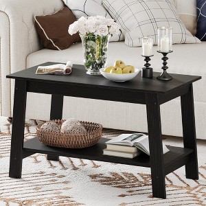 Stylish 31.5" Coffee Table with Open Shelves - 2-Tier Modern Industrial Design - 1 of 4