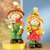 Collections Etc Hand-Painted Harvest Scarecrow Decorative Sitters - Set of 2 - 2 of 2