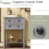 Narrow Console Table, 24" Entryway Table with 3 Storage Drawers and Bottom Shelf for Entryway, Living Room, Hallway, Bedroom, Dining Room - 4 of 4