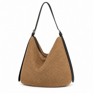 Alilang Women's Woven Hobo Shoulder Bag with Zip Top and Large