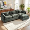 Chenille 3-Seat Sectional Sofa – Modular Deep Seat Sleeper Couch with Ottoman & Side Pocket | Ultimate Comfort for Living Room, Apartment, or Office - 2 of 4