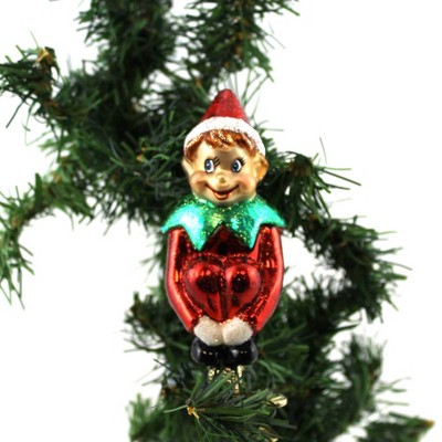 Old World Christmas 2.5 Inch Christmas Pixie With Clip Ornament Elf Shelf Clip On Tree Ornaments
