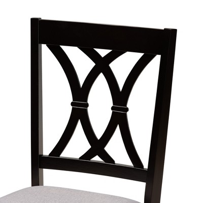 Maya Modern Grey Fabric and Espresso Wood 5-Piece Dining Set