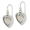 Black Bow Jewelry 14mm Mother of Pearl Heart Dangle Earrings in Antiqued Sterling Silver - 2 of 4