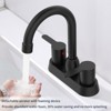 ChicFurnit Bathroom Sink Faucet 2 Handle Centerset Faucet for 3 Hole Installation with Matte Black for Modern Bathrooms, Black, 10.62"*9.65"*2.6" - 2 of 4