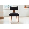 Mshliw Set of 2 Linen Upholstered Armless Dining Chairs with Curved Wing Back, Foam Cushion Seat and Solid Rubberwood Legs for Living Room - 3 of 4