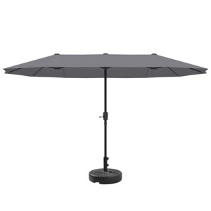 Ainfox 13ft Outdoor Patio Umbrella With Umbrella Base Double-sided Deck Pool Umbrella with 1.5 Inch Pole, Fade Resistant  for Porch, Market, Backyard - 1 of 4