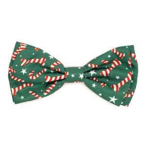 The Worthy Dog Holiday Candy Cane Bow Tie - Adjustable Pet Collar Accessory - 1 of 4