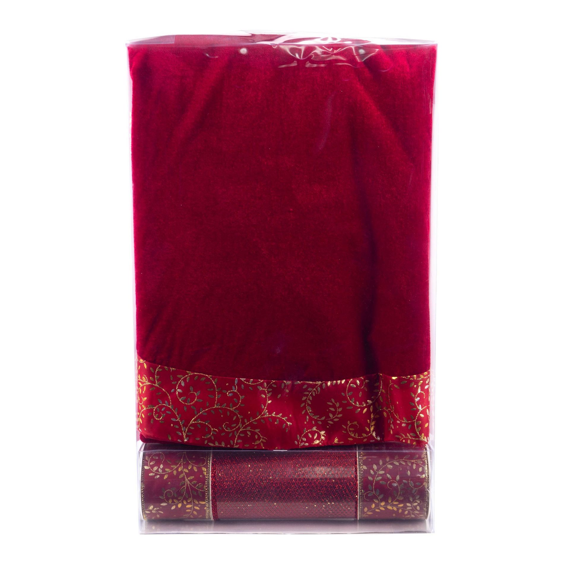 Christmas Magic 4ct Christmas Decorative Set Tree Skirts Burgundy