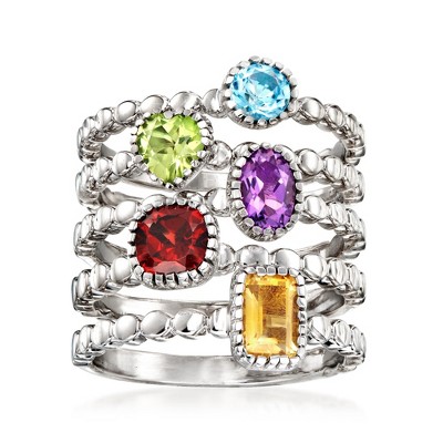 Ross-Simons 2.50 ct. t.w. Multi-Gemstone Jewelry Set: 5 Rings in Sterling Silver