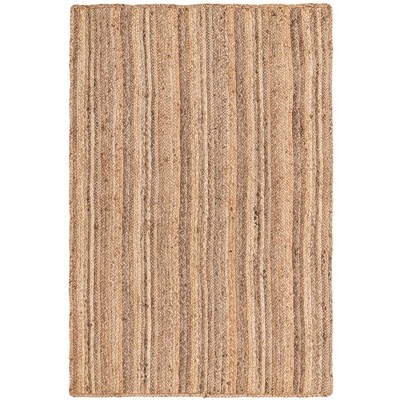 Natural Brown Handmade Braided Jute Rectangular Area Rug