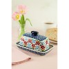 Blue Rose Polish Pottery M074 Manufaktura Butter DIsh - 4 of 4