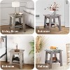 DobleePy 2-Piece Rustic Grey Side Table, 2-Tier End Table with Storage Shelf for Bedroom, Living Room, Entryway, Space-Saving Design - 4 of 4