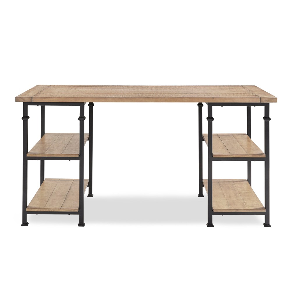 Photos - Office Desk Ronay Rustic Industrial Desk Oak Brown - Inspire Q Rustic Oak