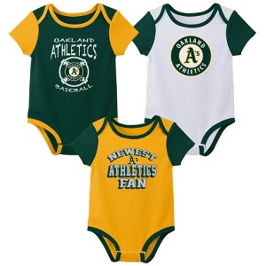 MLB Oakland Athletics Infant Boys' 3pk Bodysuit - 1 of 4