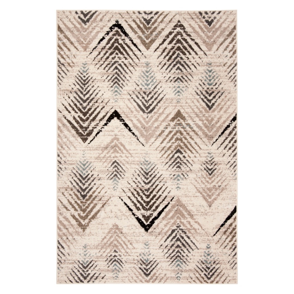 5'1inx7'6in Brenda Geometric Loomed Accent Rug Cream/Beige - Safavieh