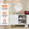 Gikpal Dresser TV Stand for 50 inch TV, Wide Dressers & Chests of Drawers with Charging Station & 4 PU Drawers Storage, Console Sofa Table for Bedroom - 3 of 4
