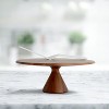 Nambe Quatro Cake Plate with Server, Acacia Wood Footed Cake Stand and Porcelain Cake Knife, Dessert Display Stand for Cupcakes, Cookies - 4 of 4