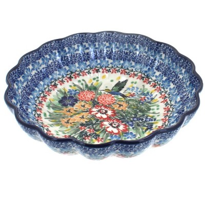 Blue Rose Polish Pottery 249 Ceramika Artystyczna Medium Scallop Dish