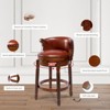 NicBex Seat Height 26 Inch Swivel Bar Stools,Cow top Leather Wooden Counter Height Bar Chair with Backs for Home Kitchen Counter,Brown - 4 of 4