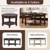 Gulches Vintage Walnut Oval Coffee Table with Drawer and Storage Shelf Antique Cocktail Table - 3 of 4