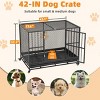 EROMMY 37" -42" Heavy Duty Dog Crate Furniture With Removable Tray, 360° Lockable Wheels - 3 of 4