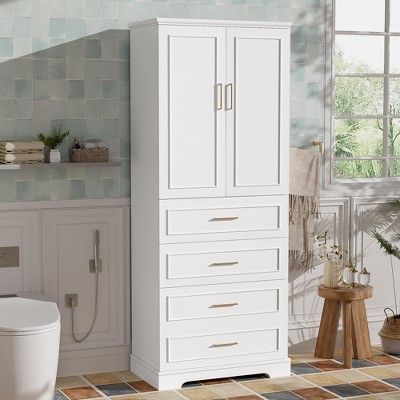 Hrinhom 72.2'' H Freestanding Bathroom Cabinet with 3 Drawers And Adjustable Shelf