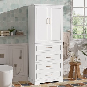 Hrinhom 72.2'' H Freestanding Bathroom Cabinet with 3 Drawers And Adjustable Shelf - 1 of 4