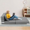 olding Sofa Bed, Foldable Couch Bed with Pillow, Convertible Sleeper Chair Mattress, Futon Floor Couch with Memory Foam Washable Cover, Gray - 4 of 4