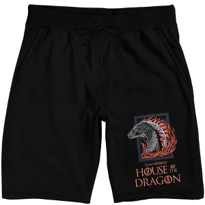 House Of The Dragon Dragon Frame Men's Black Sleep Pajama Shorts - 1 of 4