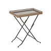 Traditional Folding Tray Table Gold - Olivia & May: Elegant Iron Frame, Marble Top, Indoor Use, Easy to Assemble - 2 of 3